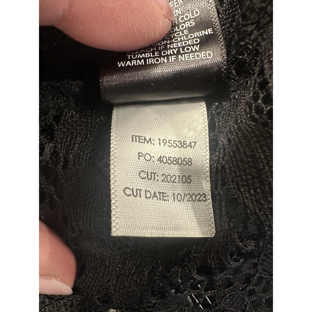 Torrid Babydoll Sheer Lace Button Down Tunic Top Deep Black Size 0/L/12 NWT - Picture 7 of 11